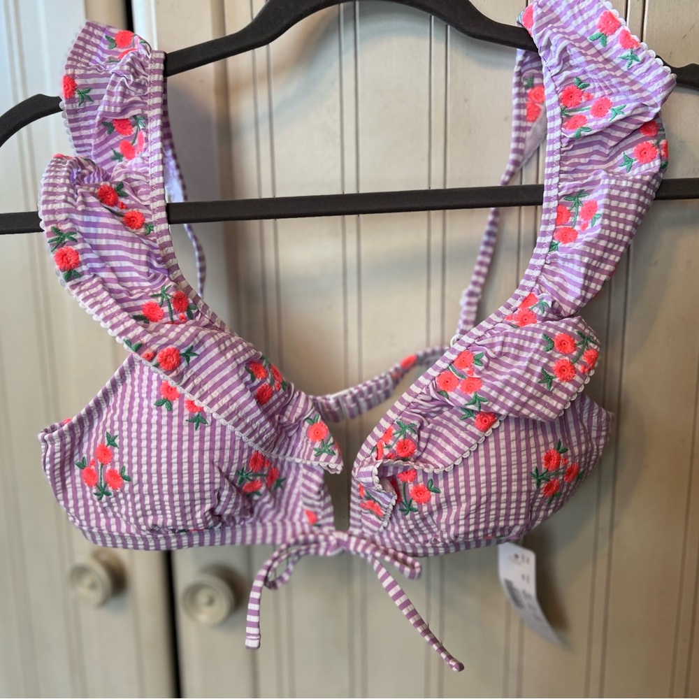 J. Crew seersucker bikini top size small